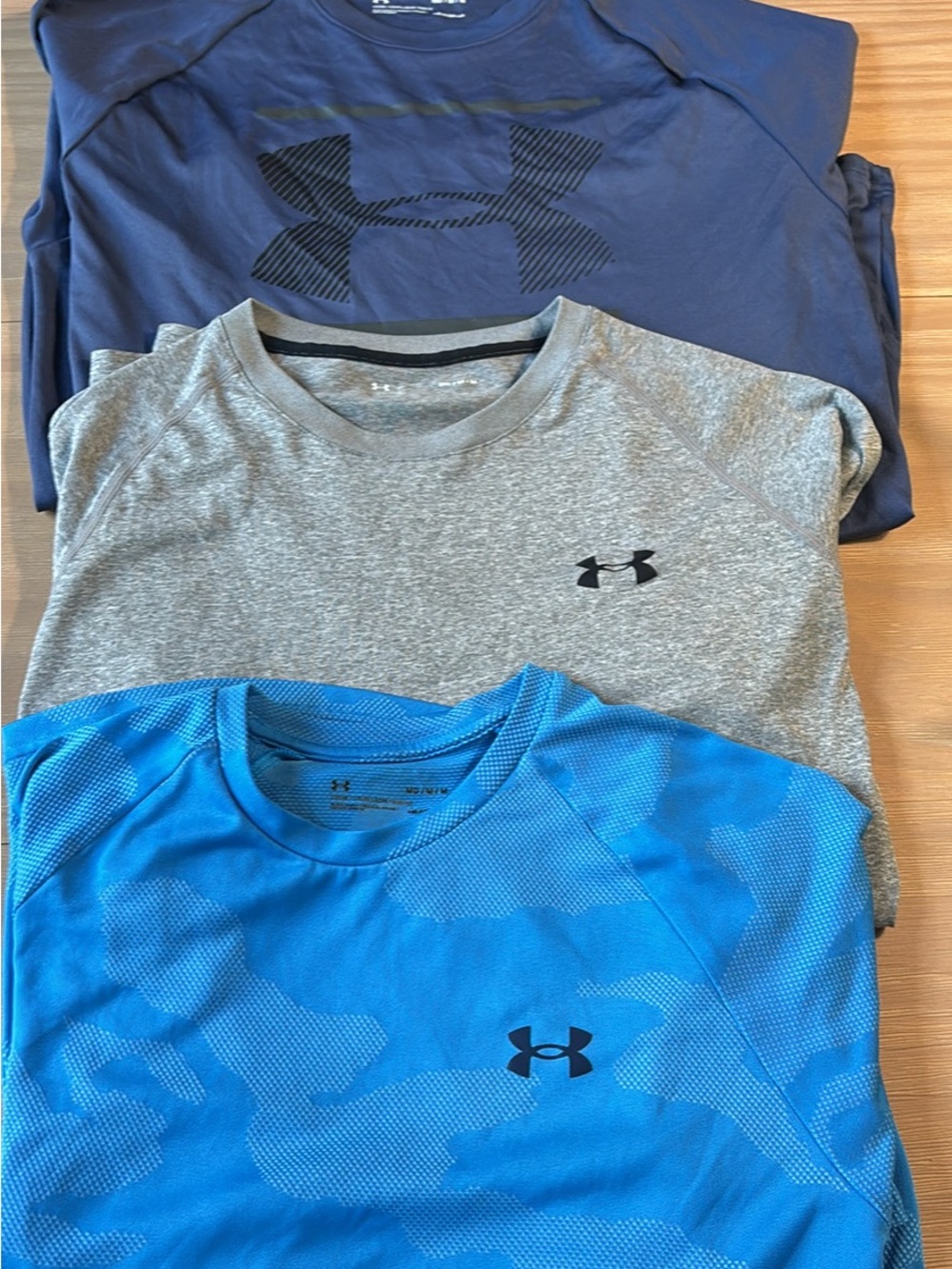Under Armour Blue, Gray & Navy Short Sleeve Performance Tees - 3 Pack